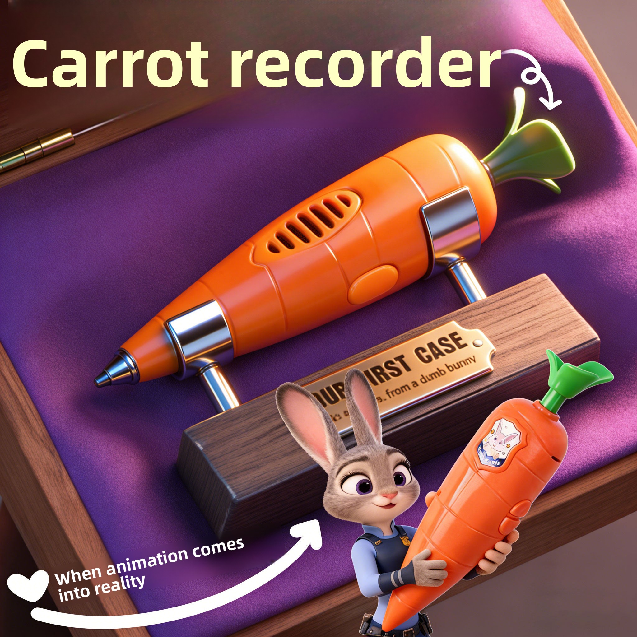 Voice Recorder Pen - Judy & Nick Carrot Voice Recorder