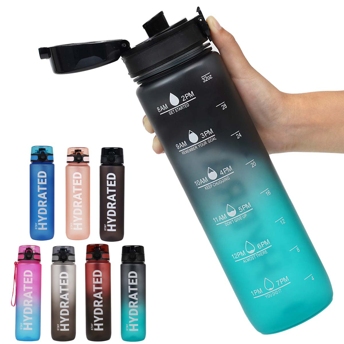 Smart Water Bottle Tracker - 1pc 1000ml large capacity transparent plastic