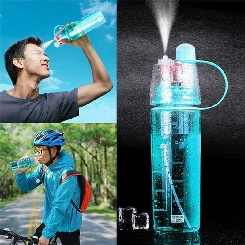 Smart Water Bottle Tracker - 600ml New Creative Spray Water Bottle