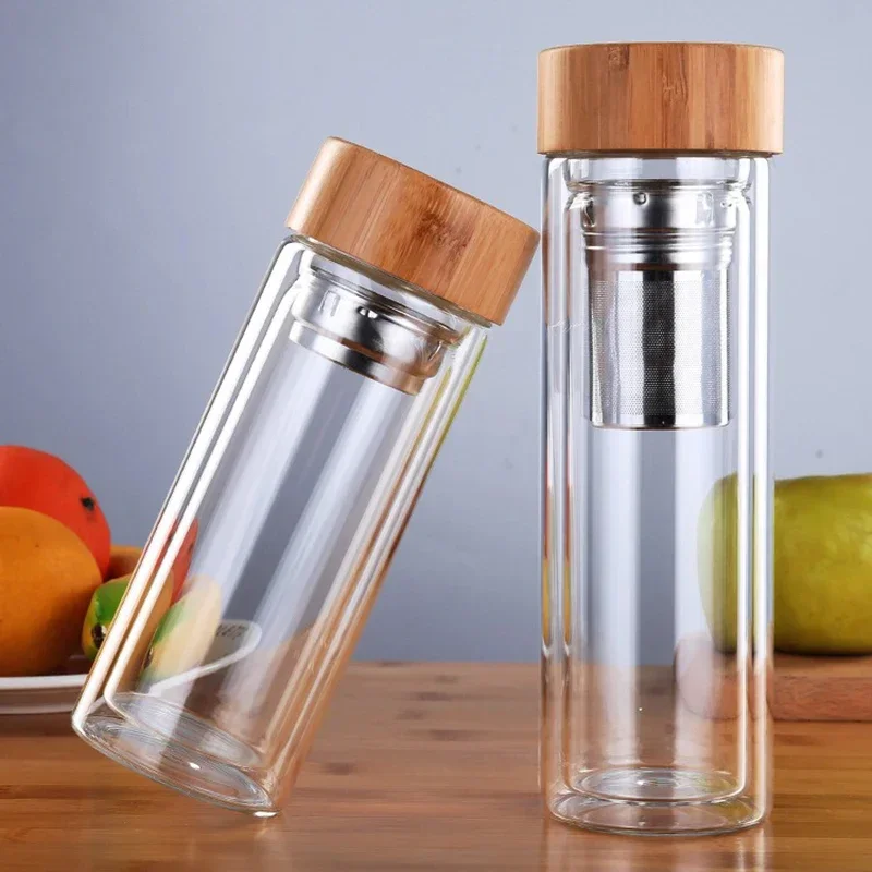 Smart Water Bottle Tracker - Stainless Steel Double Wall Glass Water