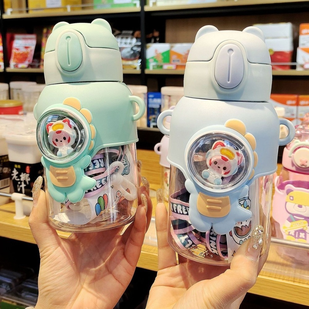 Smart Water Bottle Tracker - 600ML Cartoon Kids Water Bottle Plastic