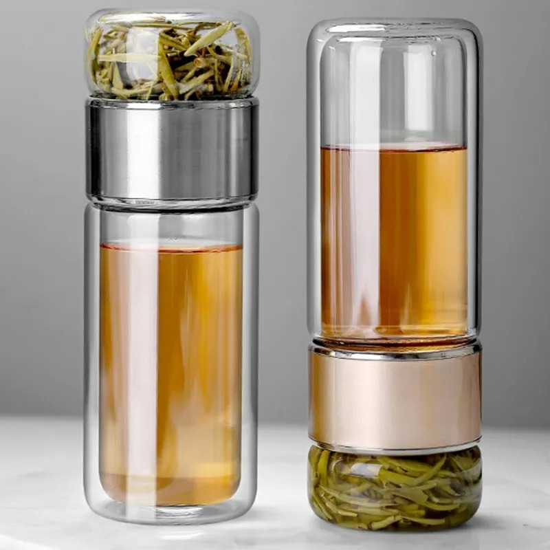 Smart Water Bottle Tracker - 420ML Tea Water Bottle High Borosilicate