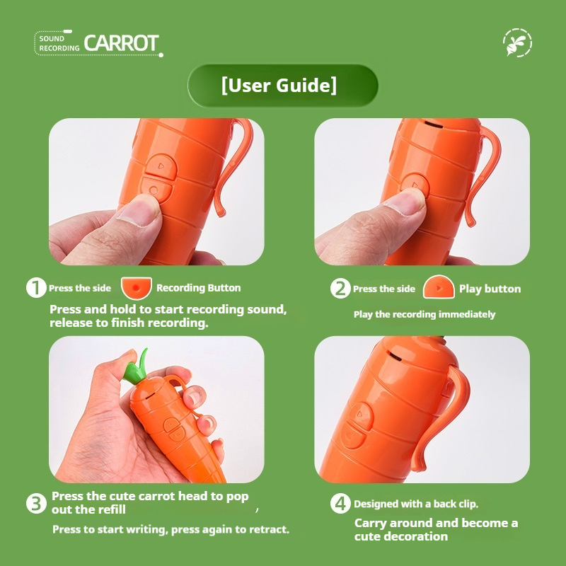 Cute carrot voice recorder stu – Voice Recorder Pen Bewertung und Preis