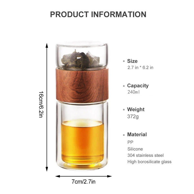 YOMEEI 240ML Tea Water Bottle  – Smart Water Bottle Tracker Bewertung und Preis